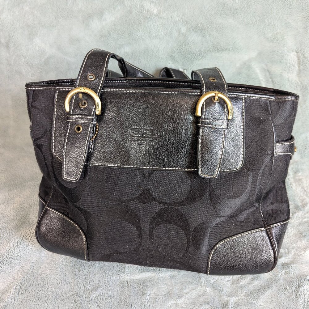 "Coach" Cloth Logo Shoulder Bag